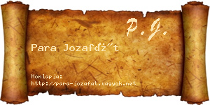 Para Jozafát névjegykártya